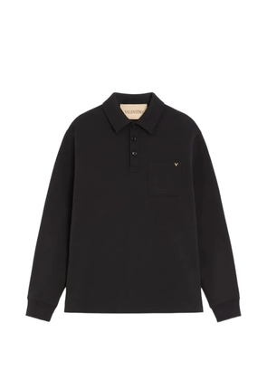 Valentino Garavani VLogo-detail long-sleeve polo shirt - Black