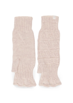 Antipast cable-knit fingerless gloves - Neutrals