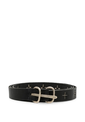 Ma+ cross-embellished leather belt - Black