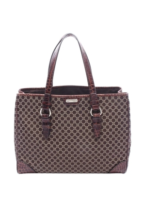 Celine Pre-Owned 2000-2026 Macadam Canvas and Croc-embossed Leather tote bag - Brown