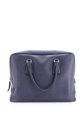 Prada Pre-Owned Zip Around Briefcase Saffiano Leather Large business bag - Blue