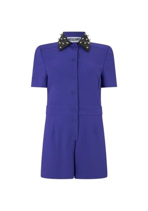 Moschino stud-embellished collar playsuit - Blue