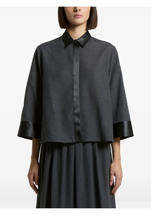 Peserico satin-trim three-quarter sleeve shirt - Grey