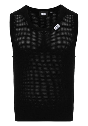 GCDS waffle-knit sleeveless jumper - Black
