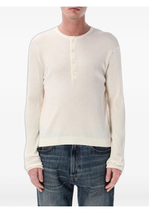 OUR LEGACY ribbed-knit henley top - Neutrals