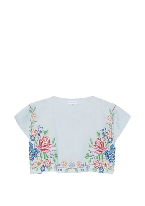orsina floral-embroidered top - Blue