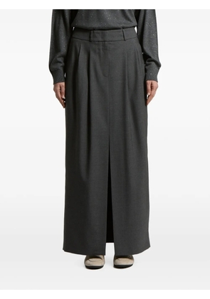 Peserico pleated front-slit maxi skirt - Grey