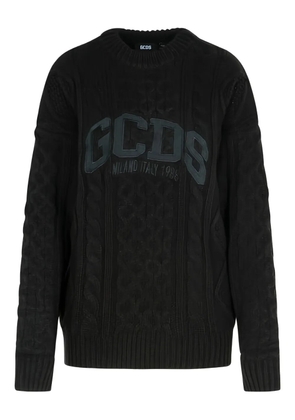 GCDS logo cable-knit sweater - Black