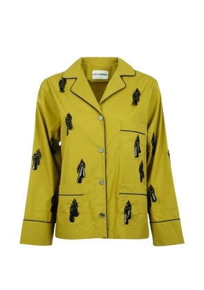 DES PHEMMES embellished contrast-piping shirt - Yellow