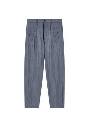 Giorgio Armani crinkled-effect pleated trousers - Blue