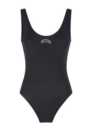 GCDS logo-print low-back swimsuit - Black