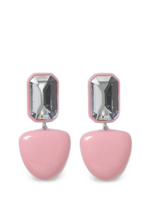Emporio Armani crystal-embellished drop earrings - Pink