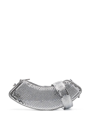 GCDS medium Comma Mirror leather shoulder bag - Silver