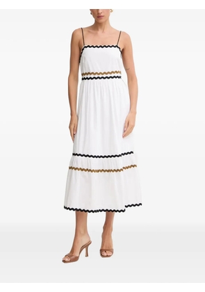 FRACOMINA ric-rac-trim lace-up midi dress - White
