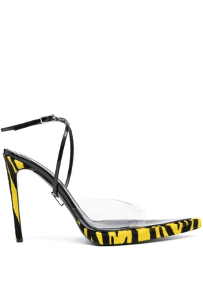 GCDS Zebra Rider 125mm transparent-design sandals - Black