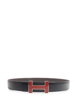Hermès Pre-Owned H box leather buckle belt - Black
