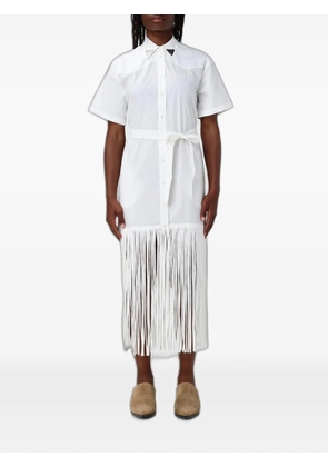 PINKO fringed midi dress - White