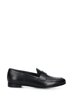 Max Mara logo-plaque leather loafers - Black