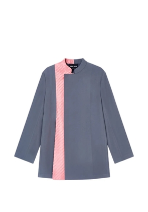 Giorgio Armani panelled Mandarin-collar coat - Grey