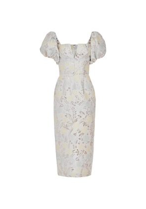 Markarian Yvette puff-sleeve midi dress - White