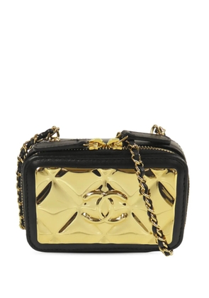 CHANEL Pre-Owned 2021 Extra Mini CC Quilted Golden Plate Vanity crossbody bag - Black