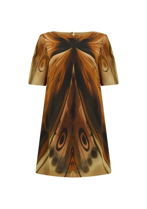 Alberta Ferretti printed short-sleeve mini dress - Brown