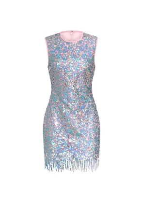 Markarian Galaxie paillette-embellished fringed-hem mini dress - Blue