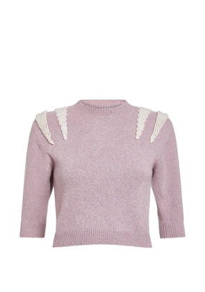 Markarian Posy pearl-patch sweater - Purple