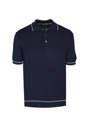 Tombolini ribbed-knit tipped polo shirt - Blue