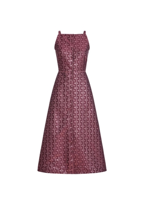 Markarian Minette floral-stripe A-line midi dress - Red