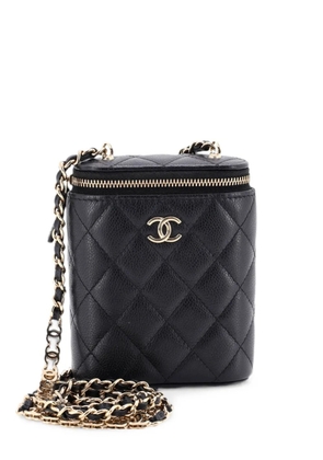 CHANEL Pre-Owned Vertical Classic Vanity Case with Chain Quilted Caviar Mini shoulder bag - Black