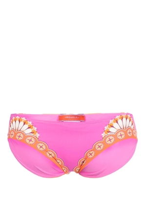 La DoubleJ Sunset floral-print bikini briefs - Pink