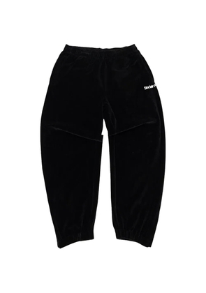 Sinclair velour logo-print tapperd trousers - Black