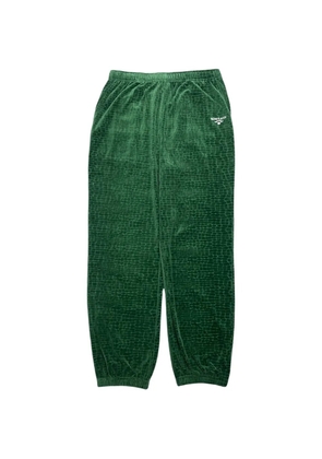 Sinclair croc-jacquard velour track pants - Green