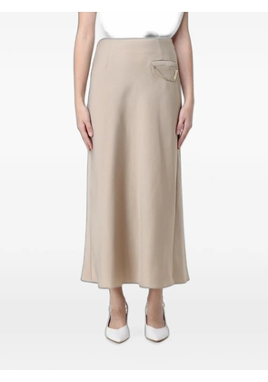 Armani Exchange chain-detail satin midi skirt - Neutrals