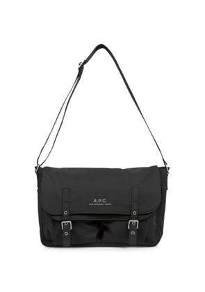A.P.C. buckle-fastening logo-print messenger bag - Black