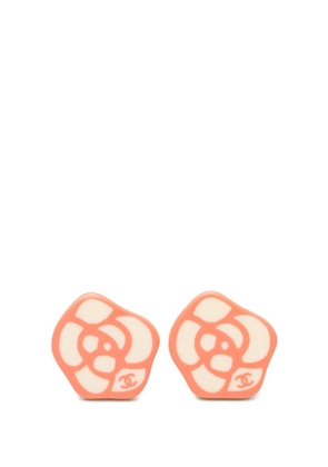 CHANEL Pre-Owned 2005 CC Resin Camellia Clip On Earrings costume earrings - White