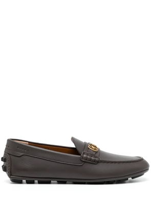 Bally Emblem-plaque leather driving shoes - Brown