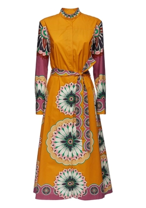 La DoubleJ Sundowner floral-print shirt dress - Orange
