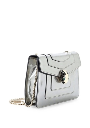 Bvlgari Pre-Owned Serpenti Forever Square Metallic Leather Small shoulder bag - Silver