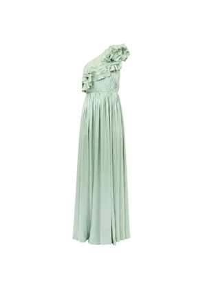Ulla Johnson ruffled one-shoulder silk maxi dress - Green