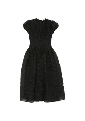 Cecilie Bahnsen puff-sleeve textured-finish midi dress - Black