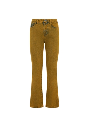 Alberta Ferretti logo-patch flared jeans - Yellow
