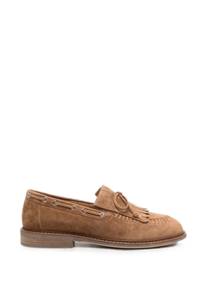 ADRIANNA FERETTI fringe-detail tassel loafers - Brown