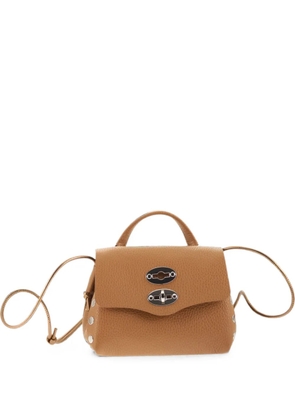 Zanellato Postina Super Baby hammered-leather tote bag - Orange