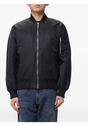 DISCLAIMER logo-print bomber jacket - Black