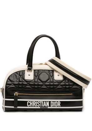 Christian Dior Pre-Owned 2021 Medium Leather Cannage Dior Vibe Zip Bowling Bag satchel - Black