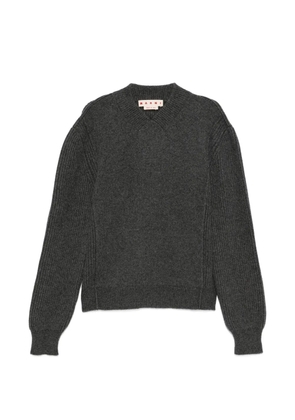 Marni logo-patch V-neck sweater - Grey