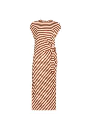 Marie Oliver Elowyn striped tie-waist midi dress - Brown