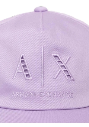 Armani Exchange logo-embroidered cap - Purple